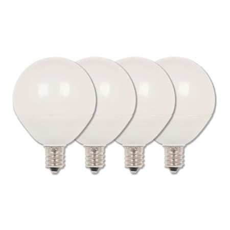 Bulb LED Dimmable 7W 120V G16.5 Glassobe 2700K Soft White E12 Candelabra, 4PK